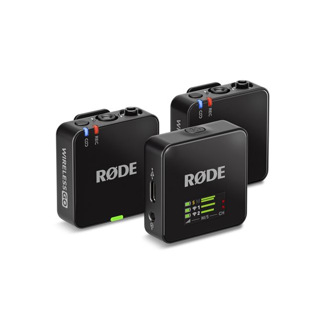 Hovedbilde Røde Wireless Go Gen 3, to mikrofoner med sender og mottaker