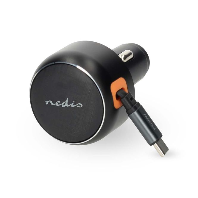 Hovedbilde Nedis Billader 30W, 3.0A, Uttrekkbar USB-C-kabel, 0.70m