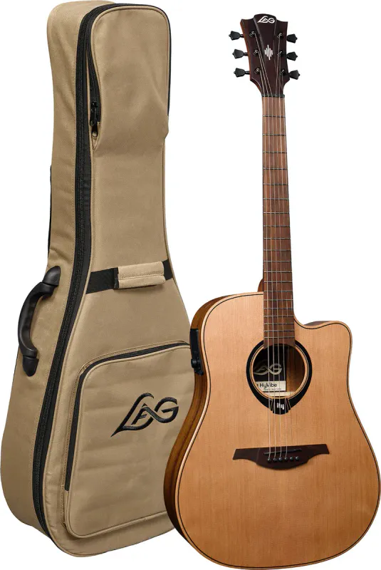 LAG HyVibe 10 Dreadnought Cutaway – Satin – HV10DCE (nyhet)