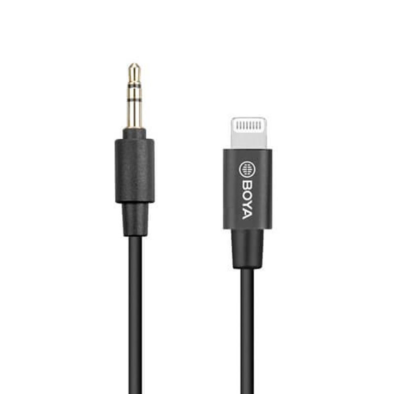 BOYA BY-K1 Lighting til 3.5mm TRS han, 20cm. For IOS