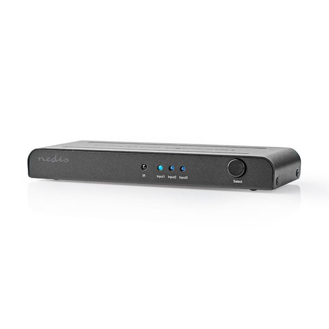 Hovedbilde Nedis HDMI Switch, 3x HDMI Innganger, 1x HDMI-utgang, 4K@60Hz, 18 Gbps