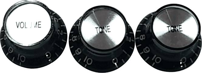 Hovedbilde Yellow Parts EZ2215B – SG style knobs- 1 volume og 2 Tones - Black