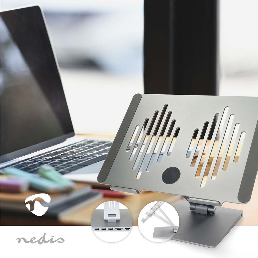 Nedis Universelt stativ m/dokkingstasjon med 8 porter, 5 Gbps dataoverføring