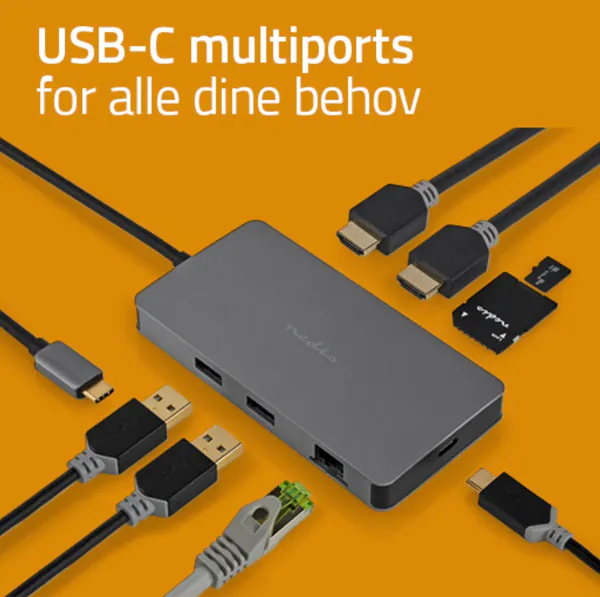 usb-c, lightning kabler og overganger