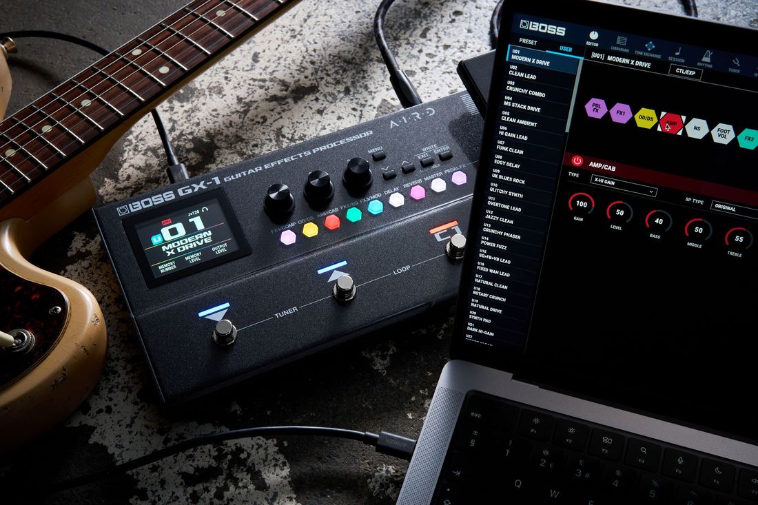 Boss GX-1 portabel gitarprosessor med førsteklasses BOSS-lyd