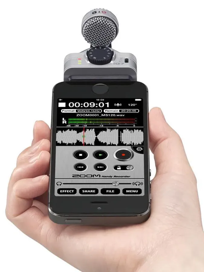 Zoom IQ7 mid-side mikrofon med lightning plugg