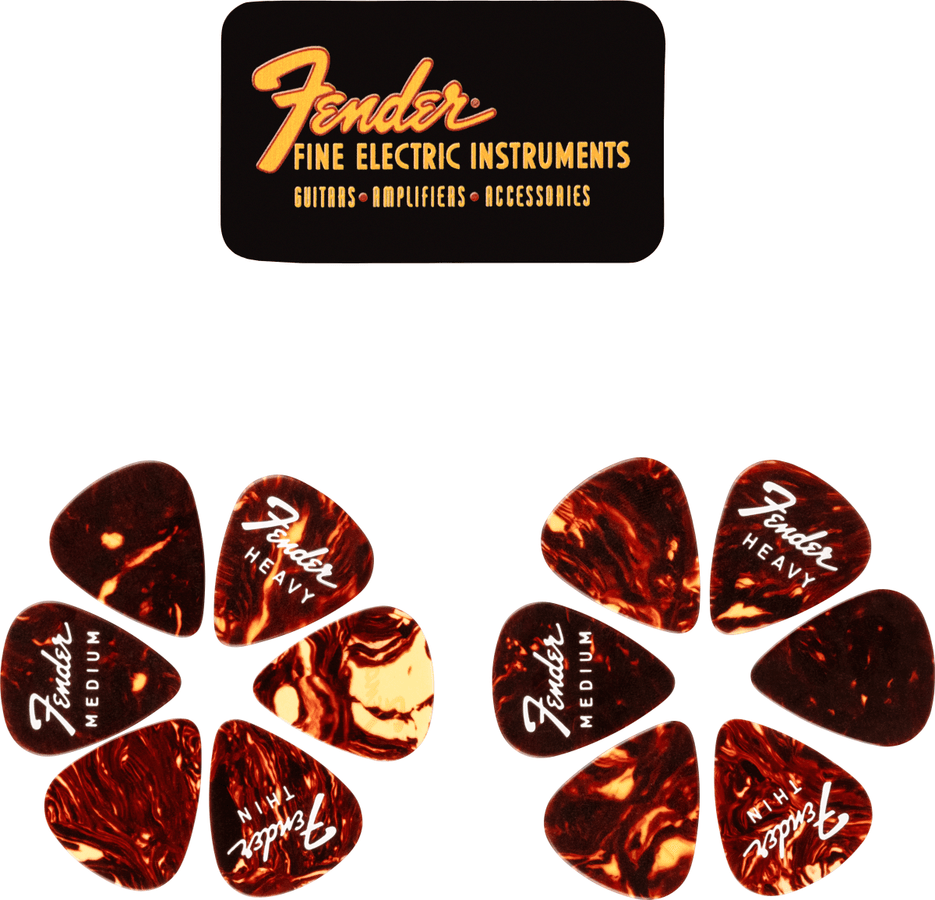 Fender Fine elctric pick tin- 12 pack