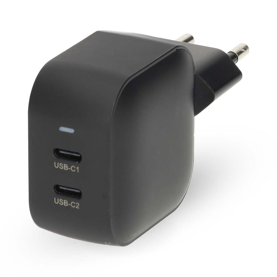 Nedis 45W 2 x USB-C lader med Hurtigladefunksjon